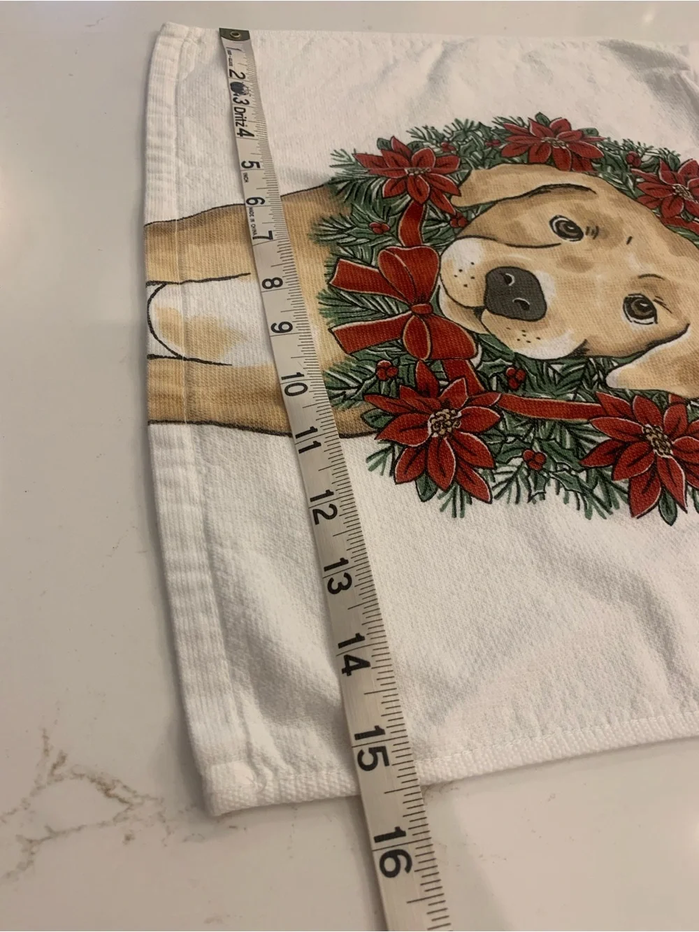 Golden Retriever Holiday Kitchen Towels By Ritz Set Of 4 Poinsettia Wreath Dogs